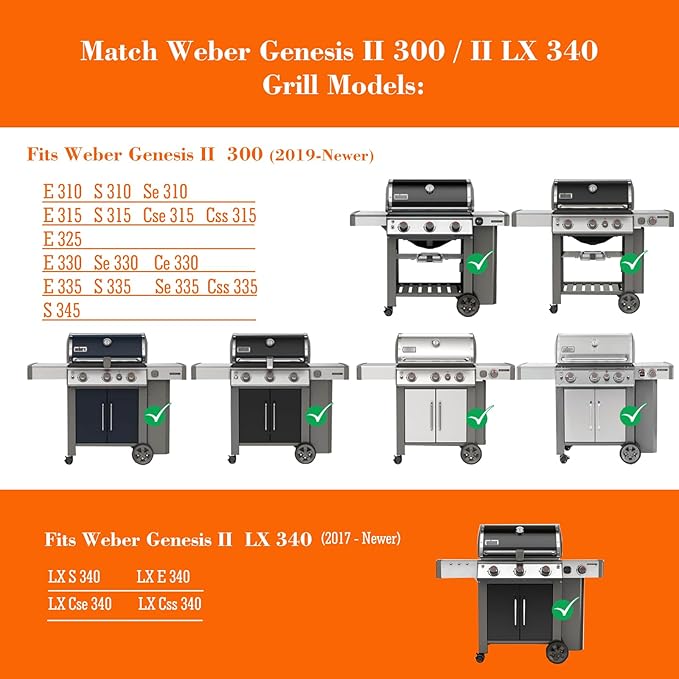 17.1" Flavorizer Bars Fits Weber Grill Parts for Genesis II E 310 E 320 e335 SE-330 CSS-315 CSE-335 and LX 340 Gas Grill, WTB66032 WTB66795.