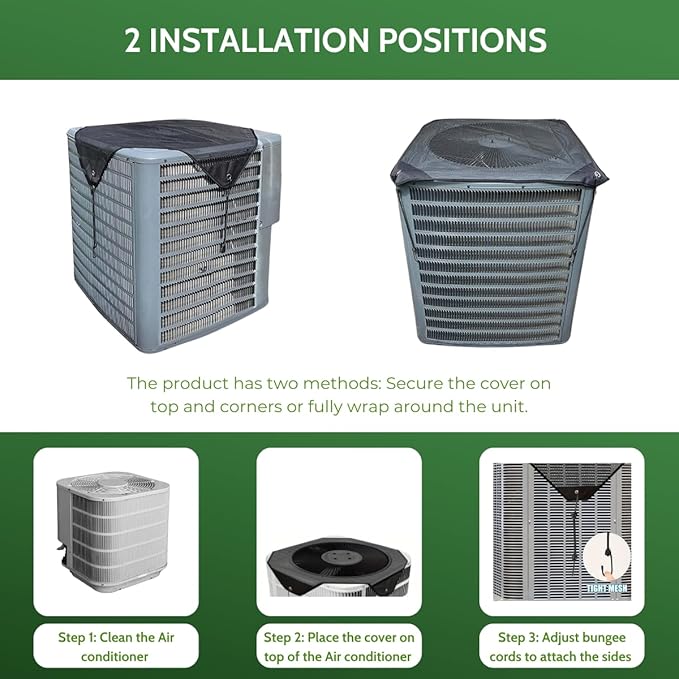 Air Conditioner Cover Universal 28x28, Central HVAC Screen, Outside Unit Shade, Heat Pump Mesh Protector, Full Leaf Guard, Round Compressor Net Defender for AC Outdoor Conditioners(28x28)