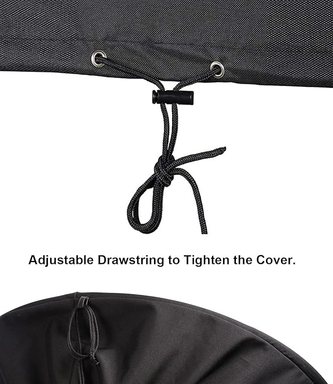 Bettermade Fire Pit Cover Round for Fire Pit 32 Inch, Waterproof Outdoor Fire Pit Cover with Polyster and PVC Coating, 32.5 Dia x 16.7 H, Black