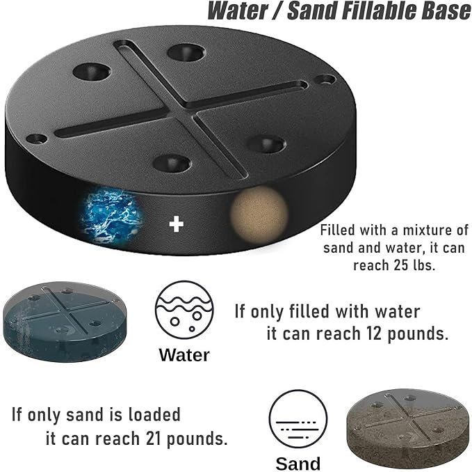 Outdoor Sand Box Water Box Weight Bladder for Patio Heater - Maximum Capacity 25 lbs, Suitable for Most Umbrella Heaters