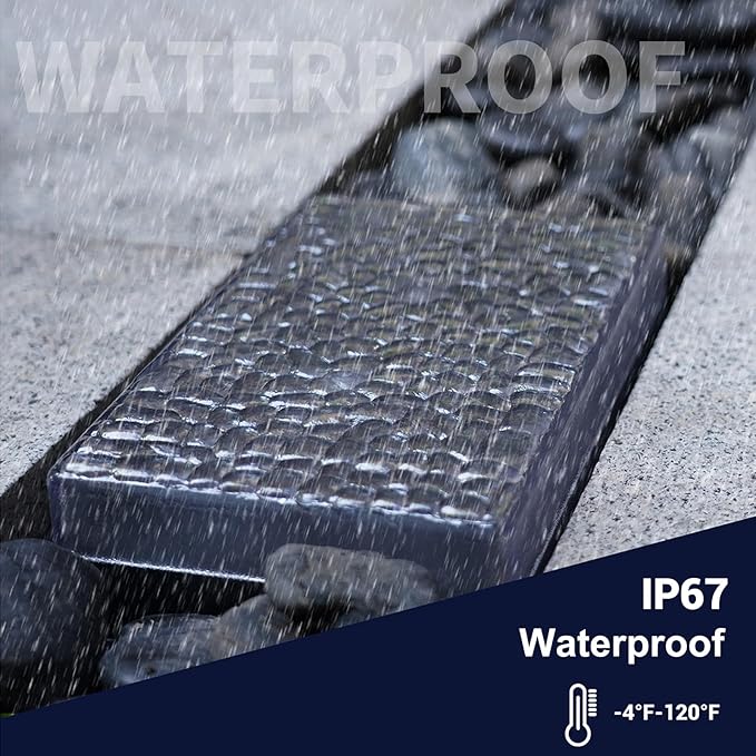 Solar Paver Outdoor Lights, 6x9 Recessed Brick Light, Heavy Duty IP67 Waterproof LED, Landscape Lighting for Ground, Pool, Garden, Driveway (Warm White, 1Pack)