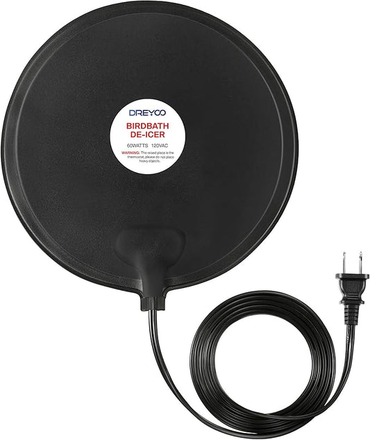 Dreyoo 2 Pack Bird Bath De Icer, 60w Submergible De Icer, Thermostatic Controlled Winter Water Heater Deicer for Bird, Chicken, Duck, Farm Trough, Design Patent Product