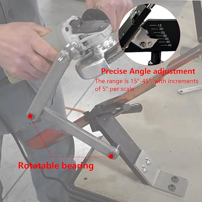 Upgraded Lawn Mower Blade Sharpener Sharpener Model 5005 15°-45° Adjustable for Straight and Standard Lawn Mower Blades with Aluminum Black