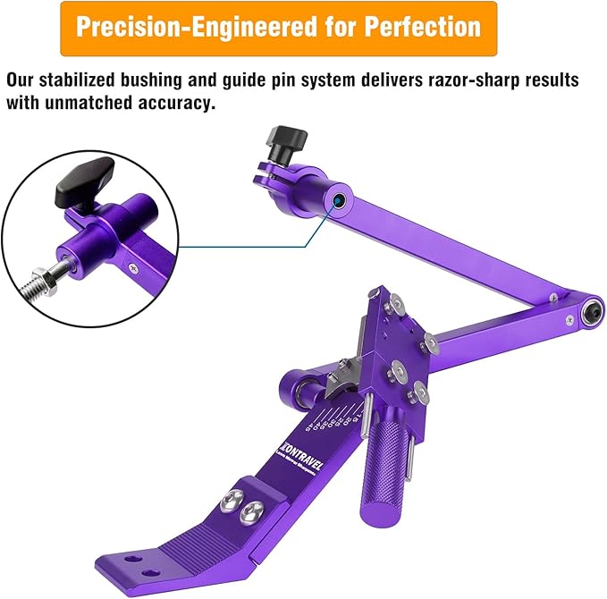 Upgraded Lawn Mower Blade Sharpener with Ball Bearing Handle and 15°-45° Adjustable Frame, for Straight & Standard Lawn Mower Blades,Mower Blade Sharpener Kit with Metal Blade Balancer,5005,Purple
