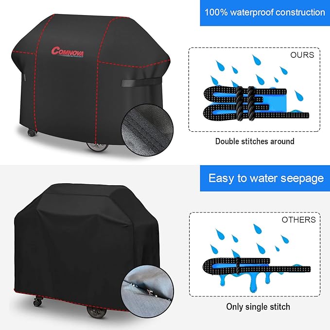 Comnova Grill Cover 51 Inch - 7139 BBQ Grill Cover for Weber Spirit II 300 and Spirit 300 Series Gas Grill Heavy Duty & Waterproof, Outdoor Barbecue Cover for Weber Spirit I & II E310, E330 and E315