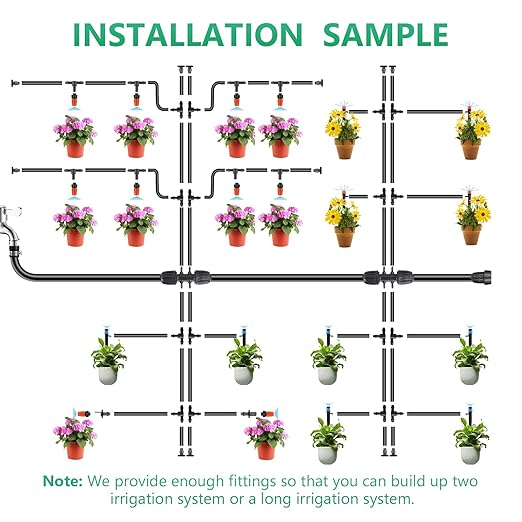 256FT Drip Irrigation System Kit, 163pc Automatic Garden Watering Misting System for Greenhouse, Yard, Lawn, Plant