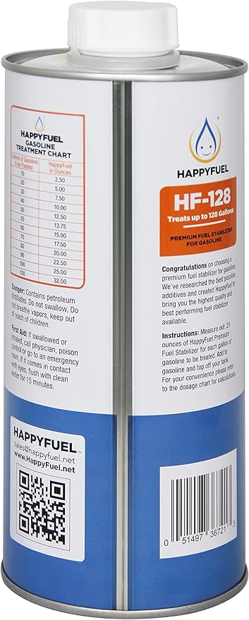 HappyFuel Premium Fuel Stabilizer, Gasoline Antioxidant, Fuel Storage for Gas, Classic Cars, Boats, Lawnmowers, Snowmobiles, Motorcycles and Marine…
