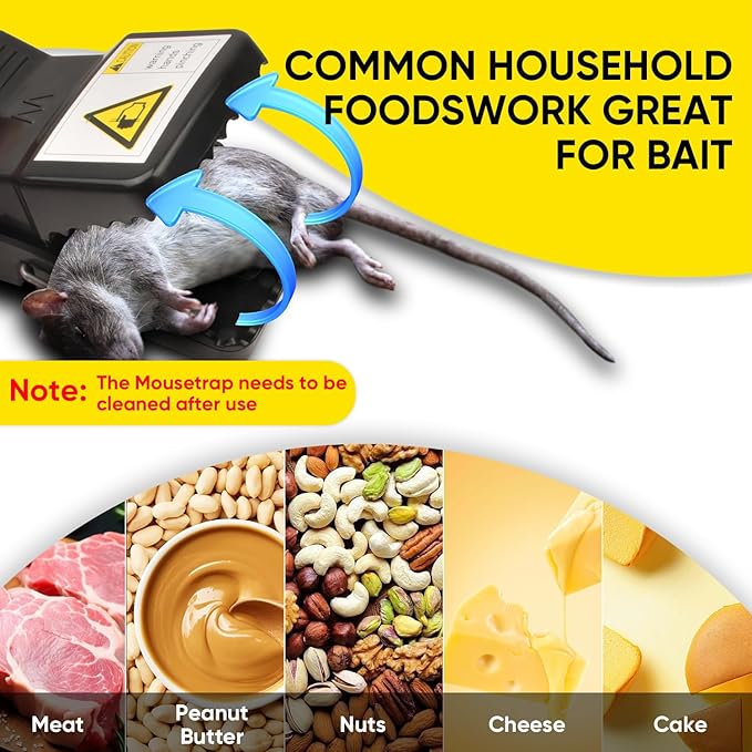 Rat Trap (12-Pack), Large Mouse Traps for Indoor and Outdoor Use, Reusable, Fast, Hygienic, Unplugged, Used to Catch Mice, Squirrels, Rodents, for Home, Yard and Barns