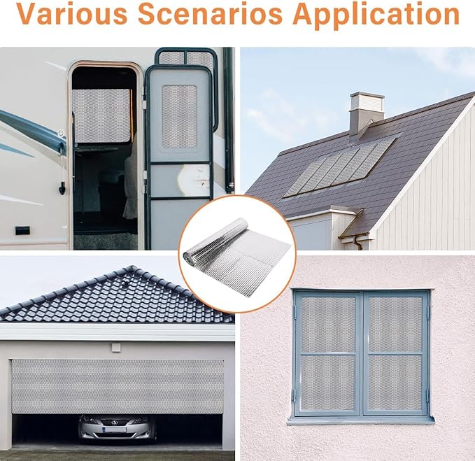 Double Reflective Insulation Roll, 47''X15' Double-Sided Aluminum Bubble Roll, Rv Window and Window Insulation for Winter and Summer, Garage Door, Roof, Car
