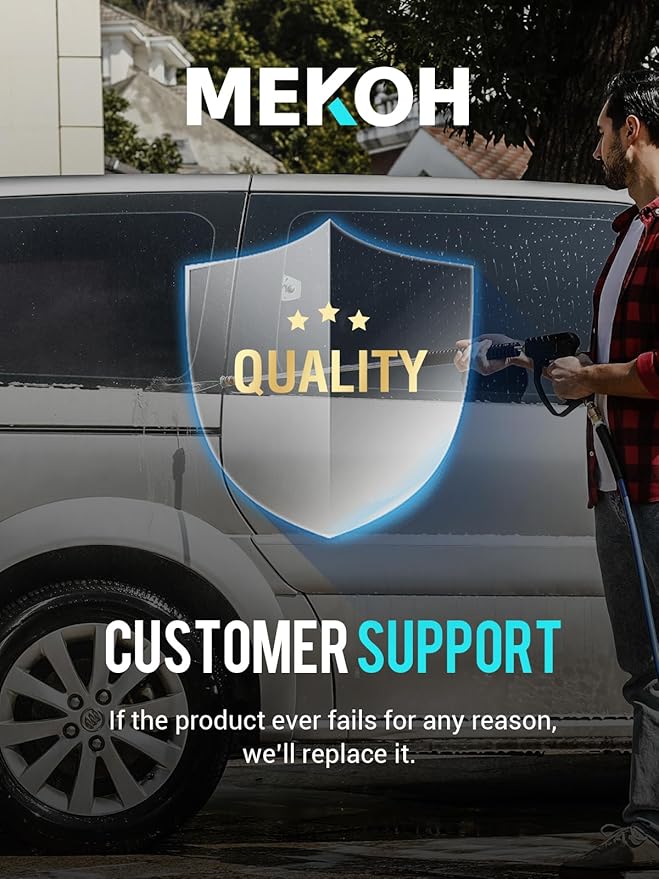 MEKOH 14” Electric Pressure Washer Surface Cleaner Attachment, 2500 PSI Universal Power Washer Accessories for Driveway Sidewalk Deck Patio Concrete Cleaning, 1/4" Quick-Connect, Dual Rotary Nozzles