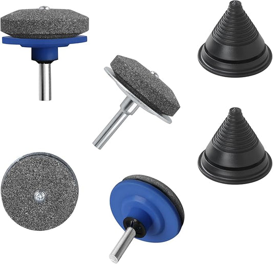 Lawn Mower Blade Sharpener Kit๏ผLawn Mower Blade Balancer for Balances Blades After Sharpening, Blade Sharpener Compatible with Most Lawnmower Blades 6-Piece Set