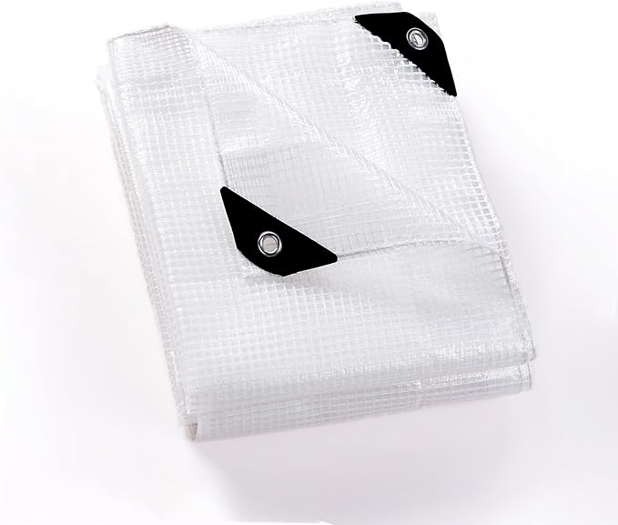 GUARD SHIELD Clear White Tarp Heavy Duty 10x20 Feet Waterproof for Greenhouse Outdoor Garden Poly Cover UV Resistant 3x3 Weave 10mil