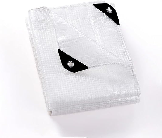 GUARD SHIELD Clear White Tarp Heavy Duty 16x20 Feet Waterproof for Greenhouse Outdoor Garden Poly Cover UV Resistant 3x3 Weave 10mil