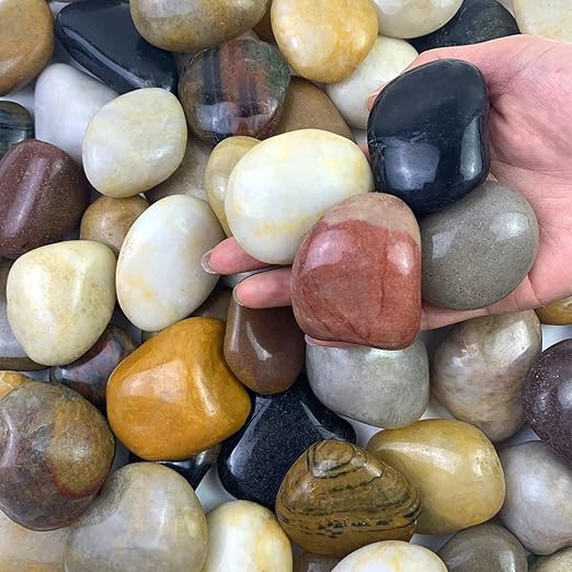 10 Pounds River Rocks for Landscaping, 2-3 inch Polished Pebbles for Indoor Plants, Decorative River Stones for Planters Vase Aquarium Rocks and Garden Rocks