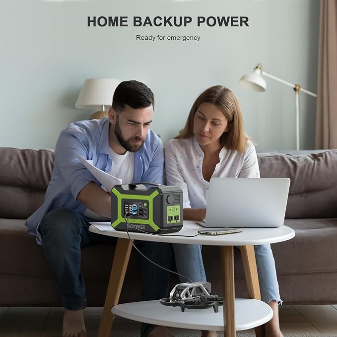 Portable Power Station 300W (Peak 600W), YKPOWER 296Wh Backup Lithium Battery Solar Generator with 110V AC Output, 60W USB-C PD Output, LED Light, Power Station for Outdoor Camping Travel RV CPAP Home