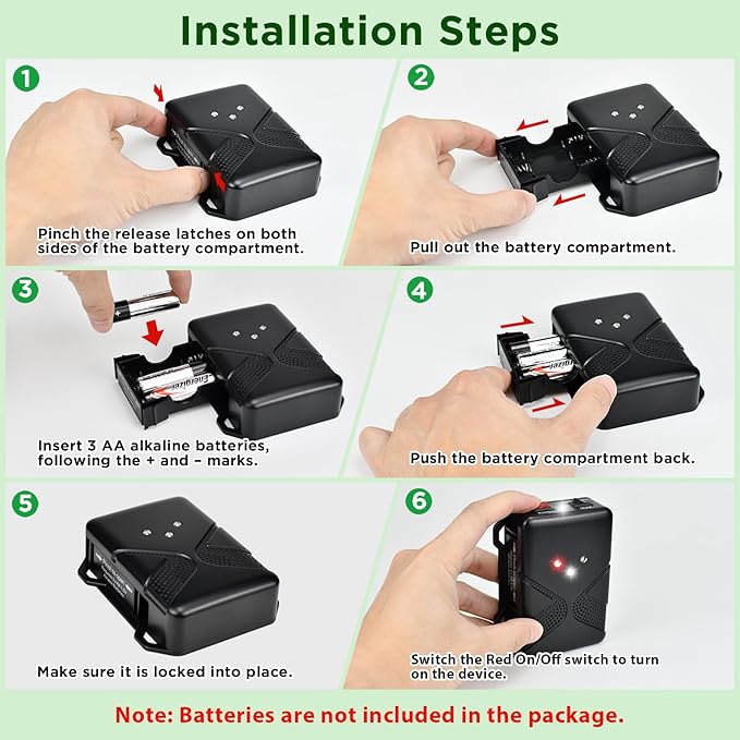 Rodent Repellent for Cars Battery Operated Ultrasonic Mice and Rat Deterrent with LED Flashlights, Wireless Under Hood Animal Repeller Pest Control Device for RV, Truck, and Vehicle Engine Protection