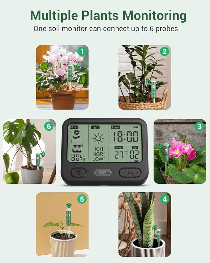 2 Pack Soil Humidity Sensor Probe, Plant Soil Moisture Meter, Accessory Only, Cannot Be Used Alone