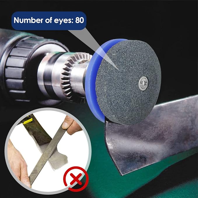 12 Pcs Lawn Mower Blade Sharpener Reusable Wear Resistant Grinder Wheel Stone with Blade Balancer Drill Attachment Grinding Accessories for Most Power Drill Hand Drill