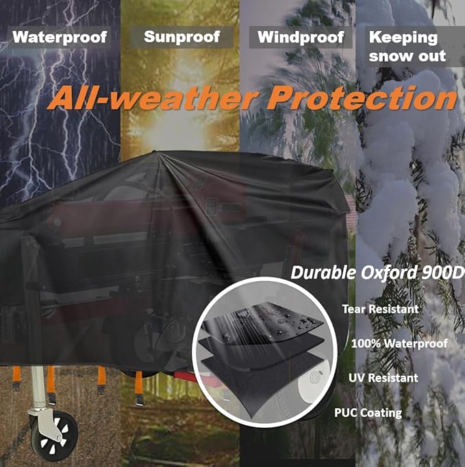 Log Splitter Cover for 15-45tons Log Splitter (89×45×39 inch), 900D Oxford Cloth,All Weather Protection, Heavy Duty Wood Splitter Cover Wateproof,Black