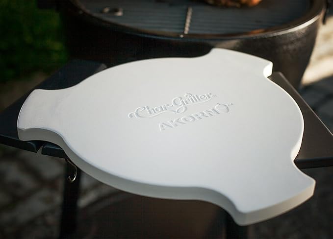 Char-Griller Kamado Charcoal Grill, Graphite + Char-Griller Smokin' Ceramic Smoking Stone