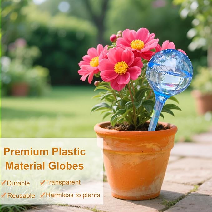 Plant Self-Watering Bulbs, 10pcs Self Watering Planter Insert, Flower Automatic Watering Drip Irrigation Device, Indoor Outdoor Garden Self Waterer for Plant