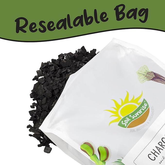 Horticultural Charcoal for Indoor Plants (2 Quarts), Hardwood Soil Additive for Orchids, Terrariums, and Gardening