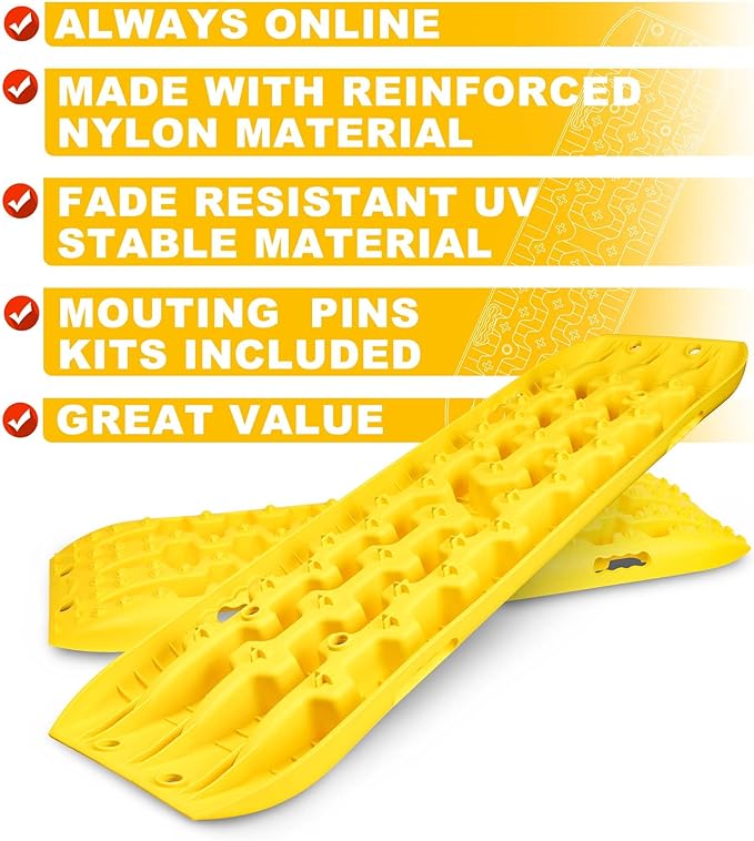X-BULL New Recovery Traction Tracks Sand Mud Snow Track Tire Ladder 4WD (Yellow, 3gen)
