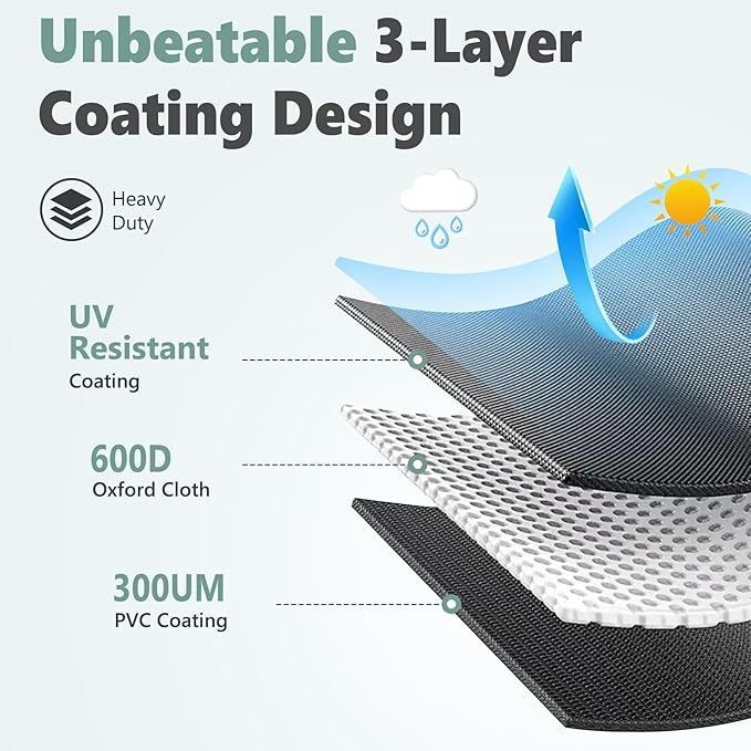 Grill Cover 50 Inch - Superior BBQ Cover for Weber Spirit 300 and 200 Series Grill, 600D Outdoor Barbecue Covers Waterproof Heavy Duty for Weber Spirit E210, E215, E310, E315, E320 and E330