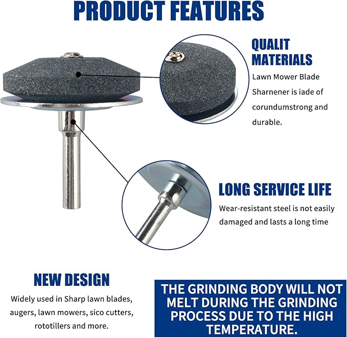 Lawn Mower Blade Sharpener, Lawnmower Blade Sharpener for Drill with Blade Balancer, Mower Blade Sharpener Compatible with Any Power Hand Drill