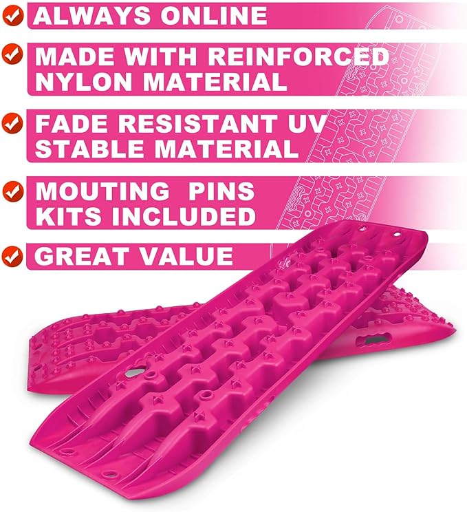 X-BULL New Recovery Traction Tracks Sand Mud Snow Track Tire Ladder 4WD (Barbie Pink, 3gen)