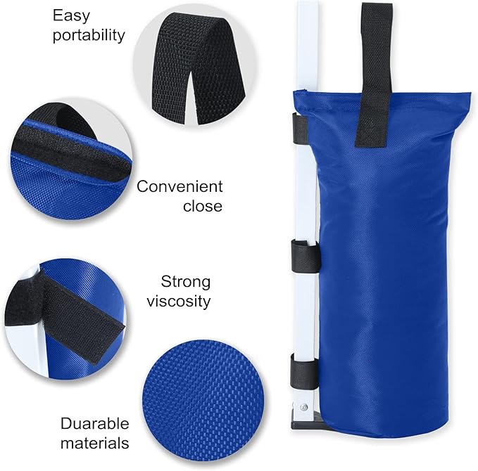 COOSHADE Canopy Tent Sand Bags Gazebo Weights Bags,4 Pack,112LBS,Blue