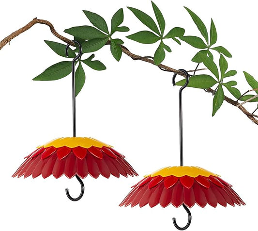 Bird Feeder Weather Guard Cover Hummingbird Shade Red Mini Dome Rain for Outdoors Ant Proof, Hanging Squirrel Baffle for Small Wild Feeders Keep Nectar & Seed Dry, Dรฉcor Garden,8" (2 Pack)