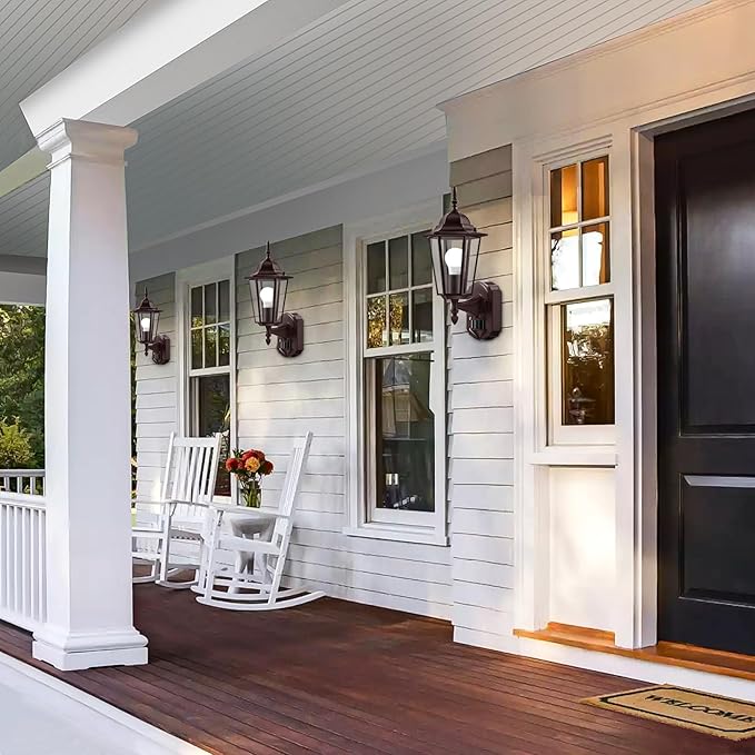 Lamomo Motion Sensor Outdoor Lights, Upgrade Dusk to Dawn Bronze Outdoor Light Fixture Wall Mounted, 100% Anti-Rust Aluminum Waterproof Porch Lights for Patio Front Door Garage