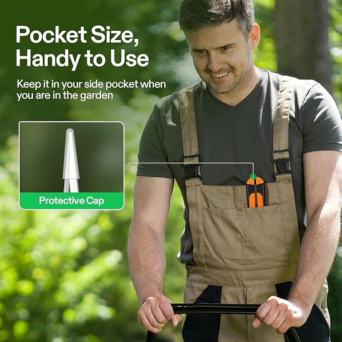 VIVOSUN 3-Pack 6.5 Inch Gardening Scissors Hand Pruner Pruning Shear with Straight Stainless Steel Blades Orange