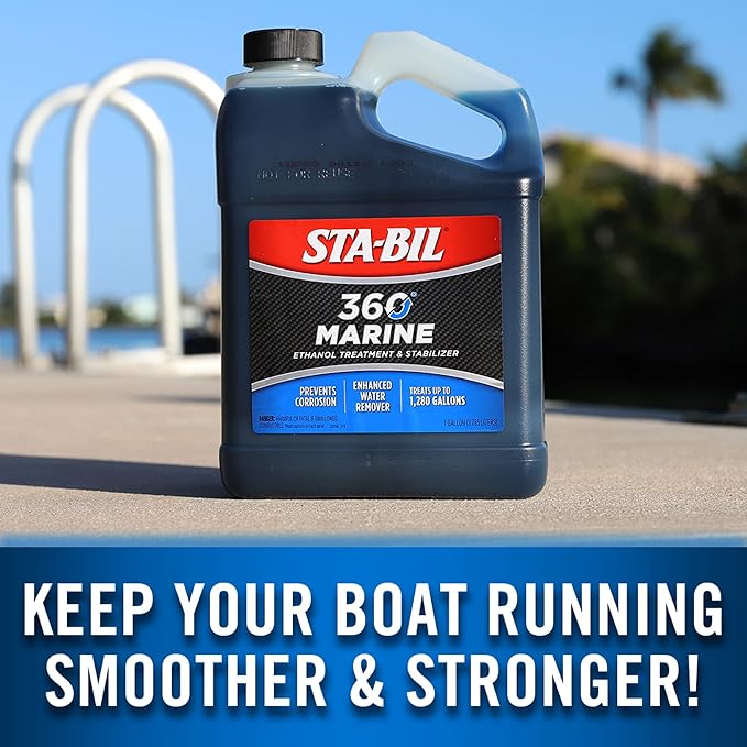 STA-BIL Marine Fuel System Treatment | Full Fuel System Cleaner, Injector Cleaner | Additive for Boats & Watercrafts, In-Season Cleaning & Protection 1 Gallon