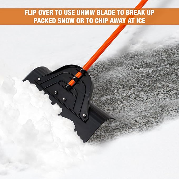 Buyers Products 9001048 48 in. Wide Snow Pusher Shovel Plow Blade for Driveways, Sidewalks, Hockey Rinks, Residential & Commercial Applications, Doorways & Decks