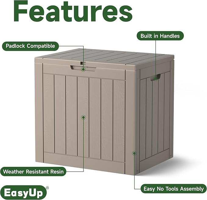 30 Gallon Resin Deck Box Waterproof, UV Resistant Outdoor Storage Box for Delivery, Patio, Garden, and Porch,Striped Gray