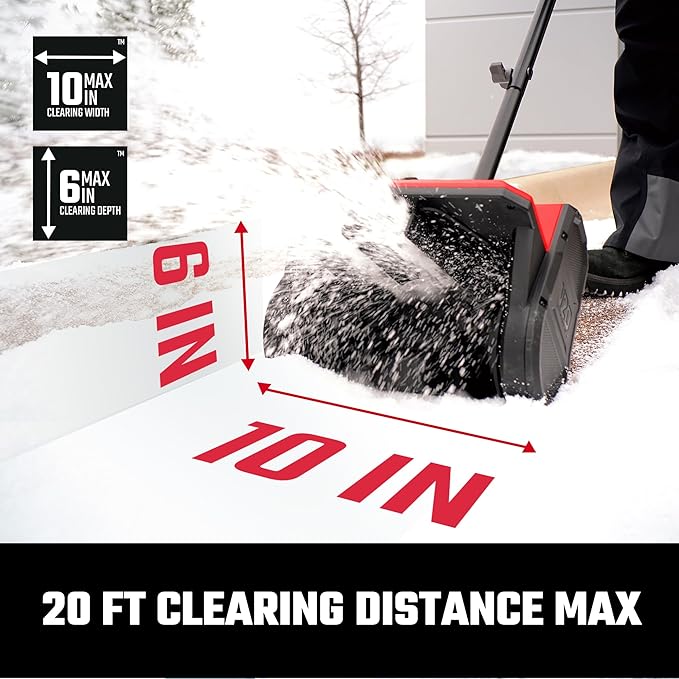 CRAFTSMAN Electric Snow Shovel, 20V 10-Inch Cordless Snow Shovel, Adjustable Direction & Handle, Battery Powered Snow Remove Tool for Patio Deck Driveway (Bare Tool)