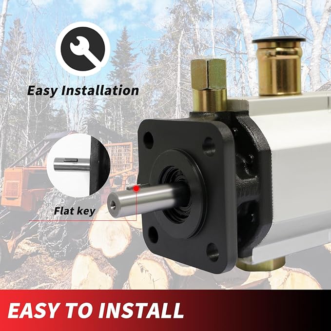RYFT Hydraulic Log Splitter Pump 11GPM 2-Stage Gear Pump, HI/LO Gear Pump, Wood Splitter Pump 3000 PSI,3600RPM Aluminum Log Spliters Pumps 1/8" Keyed Shaft for Log Splitters
