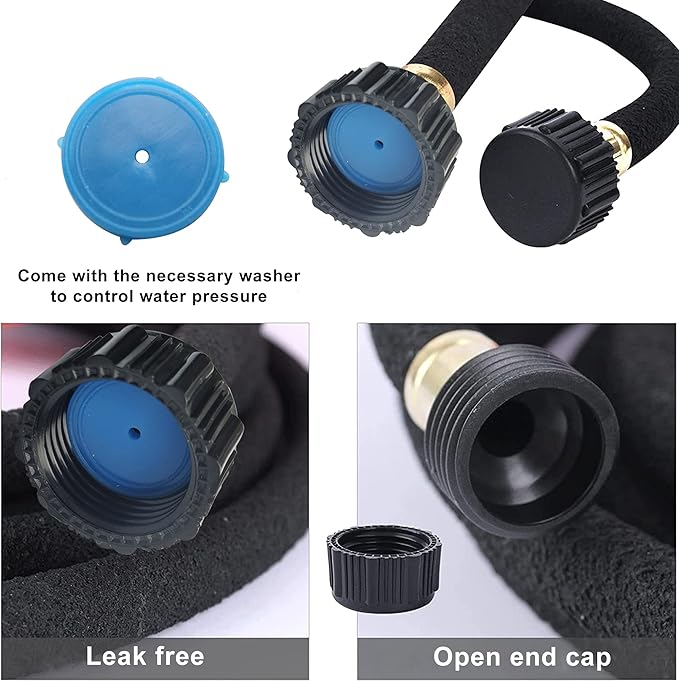 Nutroeno Soaker Hose Kit - 3/8 inch x 100ft Heavy Duty Garden Hose, Irrigation Rubber Weeping Hose with Reinforced Fittings for Raised Garden Flower Bed, Lawn and Plants