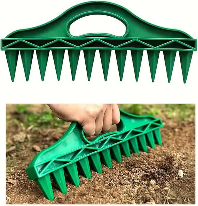 Seed Spreader Tool - 12-Hole Adjustable Seed Planter with Ergonomic Handle, Lightweight PP Soil Digger for Vegetables, Flowers, Lawns, Raised Beds (190g)