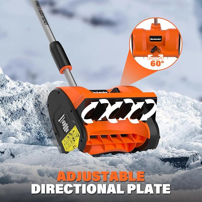 MAXLANDER Electric Snow Shovel Cordless, 20V 12-Inch Cordless Snow Blower, Battery Snow Shovel with Directional Plate and Adjustable Front Handle (4.0Ah Battery, Charger and Cover Included)