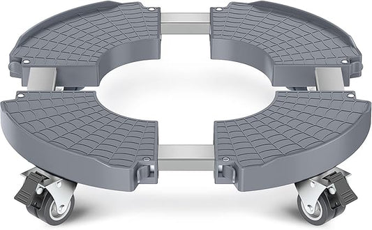 VANCASTLE Plant Caddy Plant Stand with Wheels, Heavy Duty Plant Roller Base 15-22 Inch Adjustable,Palnt Wheel Base 440 LBS, Large Potted Planter Cart Dolly for Flower Mover, Gray, 1 Pack