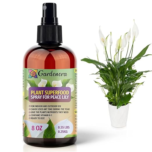ππππππππππ Plant Superfood for Peace Lily Plants with B1 Vitamin, Glucose and Essential Minerals - Organic Plant Food Fertilizer for Indoor & Outdoor Peace Lilies Care - 8oz