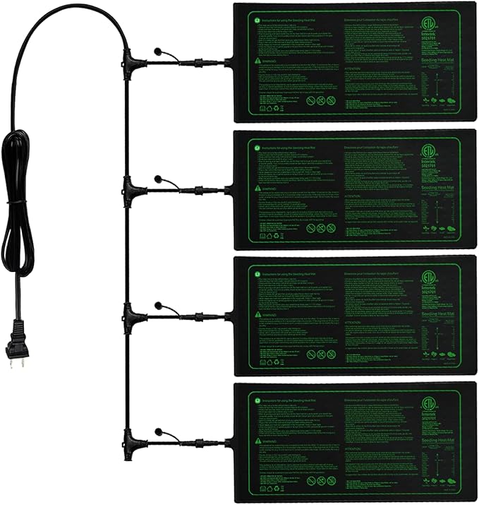 4in1 Seedling Heat Mat,Warm Hydroponic Heating Pad for Indoor Seed Starting,Brewing and Greenhouses,Durable Waterproof Germination Station Heat Mat (20" x 10"- Heat Mat)