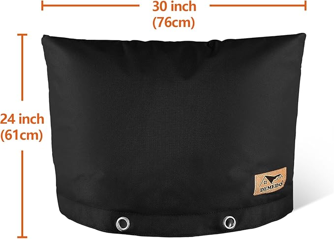 Backflow Preventer Insulation Cover - Water Pipe Insulation Sprinkler Cover for Outside - Insulated Backflow Cover Pouch for Irrigation Back Flow Valve in Winter or Sun Exposure (30"W x 24"H, BLACK)