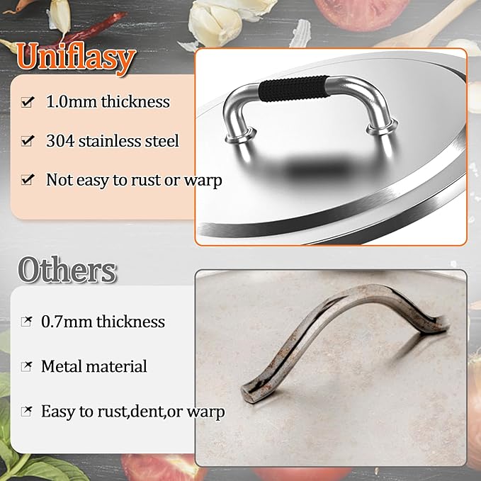 Uniflasy Fire Pit Lid and Heat Deflector for Solo Stove Yukon 27", 304 Stainless Steel,Portable Heat Diffuser with Handle&Leg,Fire Pits Round Lid for Solo Stove Yukon/Other 27" Outdoor Firepit