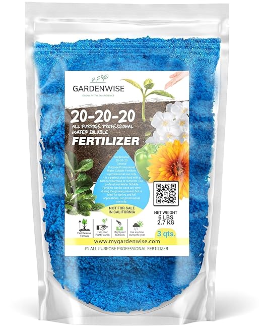 20-20-20 Water-Soluble Fertilizer β Powder for Liquid Plant Food for Indoor & Outdoor Plants, Orchids, Vegetables, Lawns, Flowers β 20 20 20 Fertilizer 3 Quarts (6 lbs)