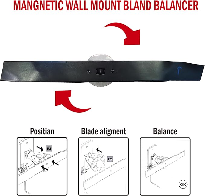Mower Blade Sharpener & Balancer Replace 5005、42-047 Blac,15°-45° Adjustable Magnetic Mower Blade Balancer for Many Types of Mower Blade