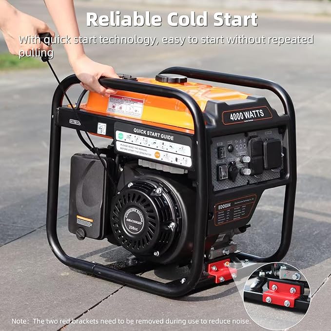 4000W Inverter Generator, Open Frame Generator Gas Powered, Portable Outdoor Power Equipment, Emergency Home Backup, RV Ready 30A Outlet, Low Noise